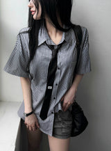 26SS★ [ MADE / Tie Set ] シルクストライプクラシックシャツ半袖バージョン