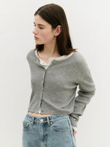 BASIC LINEN CARDIGAN GRAY