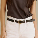 BL009 Casual Men's Leather Belt 23 mm Black