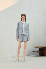CHERISH TWEED JACKET / SKY BLUE