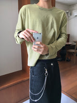 Marine Stripe Crop Long-Sleeve 4C
