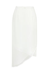 Lisha wrap long skirt (white)