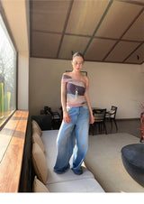 Santori chiffon off-shoulder sleeveless T-shirt