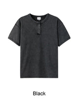 フェレール ヴィンテージ リブド ヘンリーネック ショートスリーブ Tシャツ