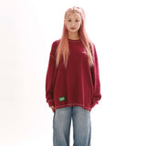 ワッフル コージー ロングスリーブ Tシャツ_ワイン