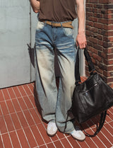 Exing Fading ウォッシングデニムパンツ