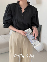 frill shirring blouse(2color)