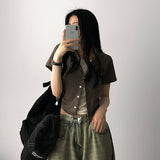 サイドシャーリングレイヤードカーディガンTシャツ