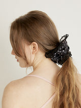 BIG LACE SCRUNCHIE - BLACK