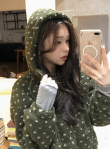 #Bear Dot Boa Fleece 2WAY Hood Jumper (3color)