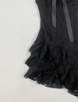 [only suzen] Temer lace ribbon dress (black)