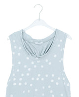 Oshion Side-Slit Twist Dot Layered Sleeveless