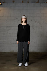 FAIRY WOOL LONG SLEEVE / BLACK