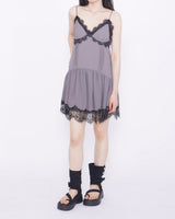 Shimmering Slip Lace Bustier Dress