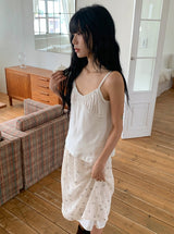 Chinatsu ribbon shirring sleeveless