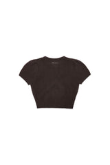 Puff raccoon half knit_brown