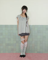  LACE LAYERED OVER KNEESOCKS / MINT