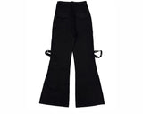 unique strap cargo bootcut pants