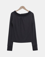 クレ オフショルダー レース ロングスリーブ Tシャツ
