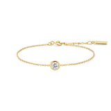 gold just you solitaire 14k gold plating + 925 silver bracelet B071-02G