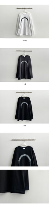 ラウンドオーバーサイズフィット長袖Tシャツ