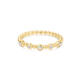 [october birthstone] オパールビーズ 14kゴールドメッキ+925シルバーリング R064-05G