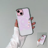 [MADE] [+MagSafe] ベリードットスマホケース ピンク (グラスシルバーバンパー)