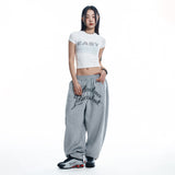 Lettering Balloon Sweatpants - GREY