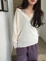 Bena Rouge V-Neck Button Knit (5c)