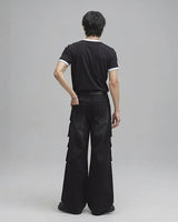 (UNISEX) パラシュートマルチカーゴブラックデニム