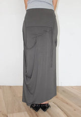DRAPE STRAP MAXI SKIRT