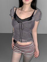 lud double lace top(3color)
