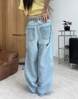 Decken Damaged Wide Denim Pants