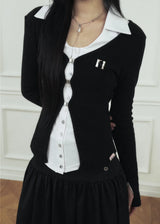 N Line Hook Waffle Cardigan