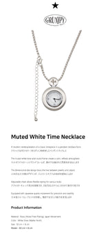 Muted White Time Necklace