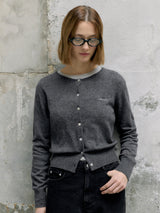 BASIC ROUND CARDIGAN CHARCOAL