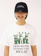 マイハウスキャットTシャツ - ホワイト