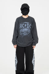ロードインブラックウォッシュド長袖Tシャツ