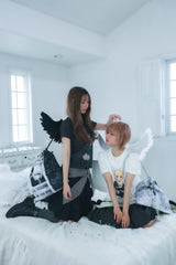 ビッグリボンスカート(ブラック×グレー)