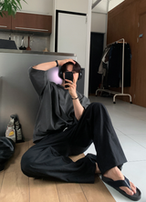 Cool Pin Tuck Linen Wide Pants
