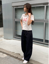More wide denim pants