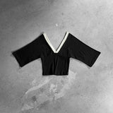オウン カラー マッチング ディープ Vネック Tシャツ