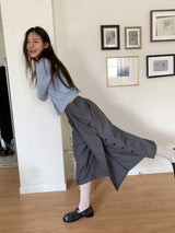 BUTTON TWO-WAY BERMUDA SLACKS (3C)