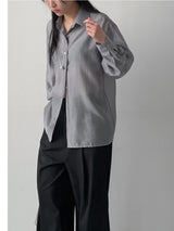More Tencel See-Through Wrap Blouse