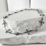 Array light cross necklace_silver