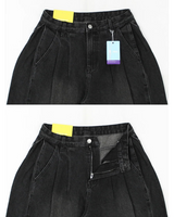 オルトヘム スナップピンタック ウォッシュドデニム ワイドパンツ