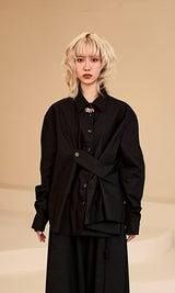 Draping Basic Shirts Black