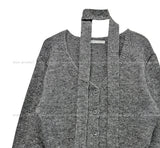 Lulu V-neck wool hair cardigan scarf set