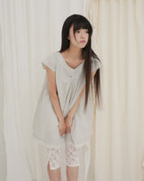 COUNTRY FLARE LINEN DRESS / BEIGE