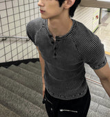 フェイデッド リブ ヘンリー マッスル Tシャツ
